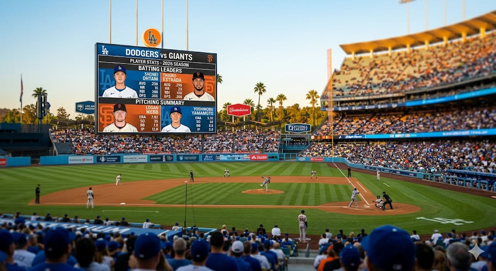 Dodgers vs San Francisco Giants Match Player Stats