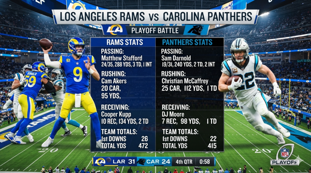 los angeles rams vs carolina panthers match player stats